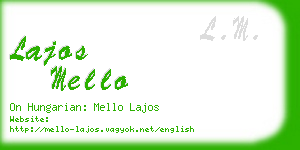 lajos mello business card